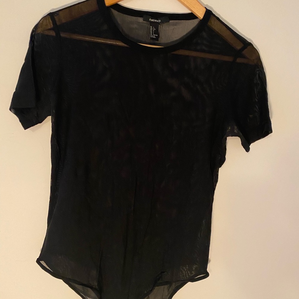Black mesh bodysuit + bralette